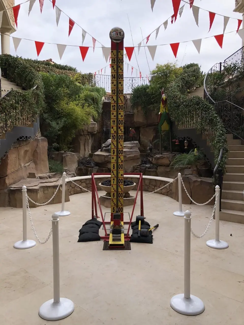 Carnival high striker strongman game yellow pole bell outdoor for rent in Las Vegas