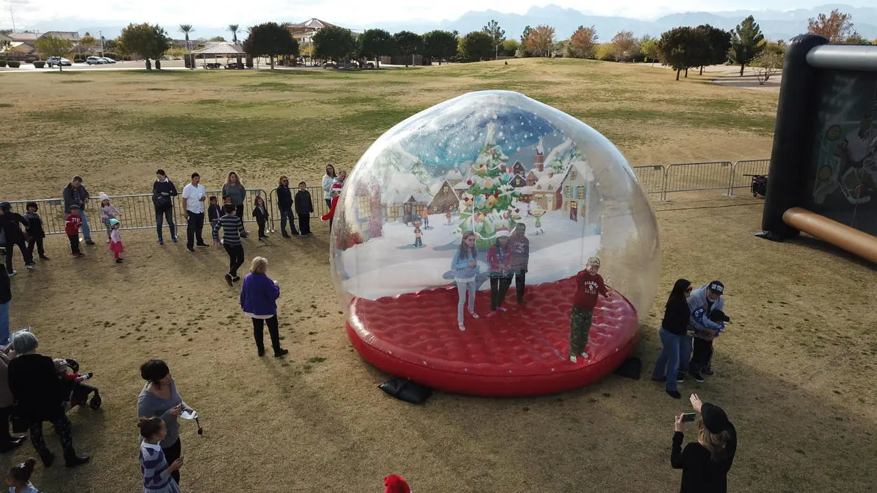 Human snow globe inflatable for rent in Las Vegas