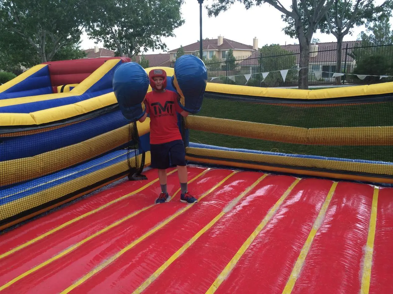 Inflatable boxing ring boy boxing gloves headgear for rent in Las Vegas