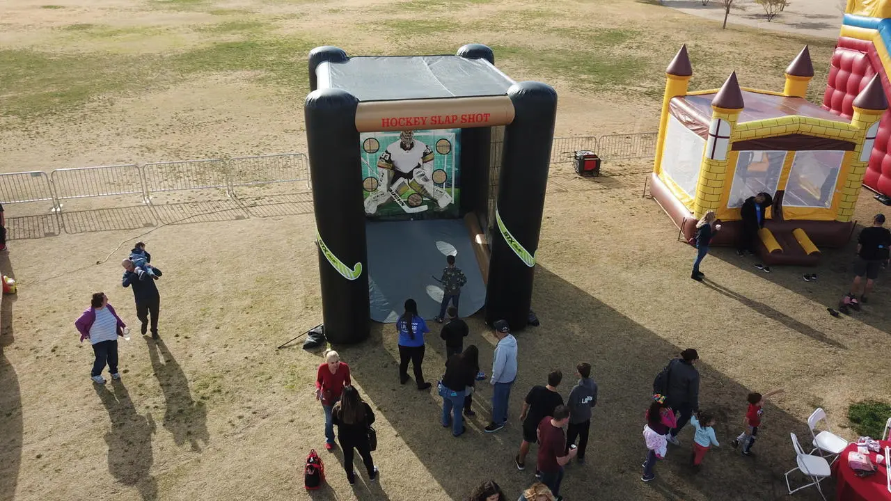 Inflatable slap shot hockey game for rent in Las Vegas