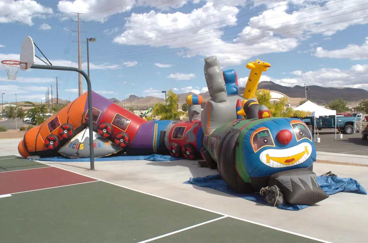 Train maze crawl toddler bounce house inflatable for rent in Las Vegas