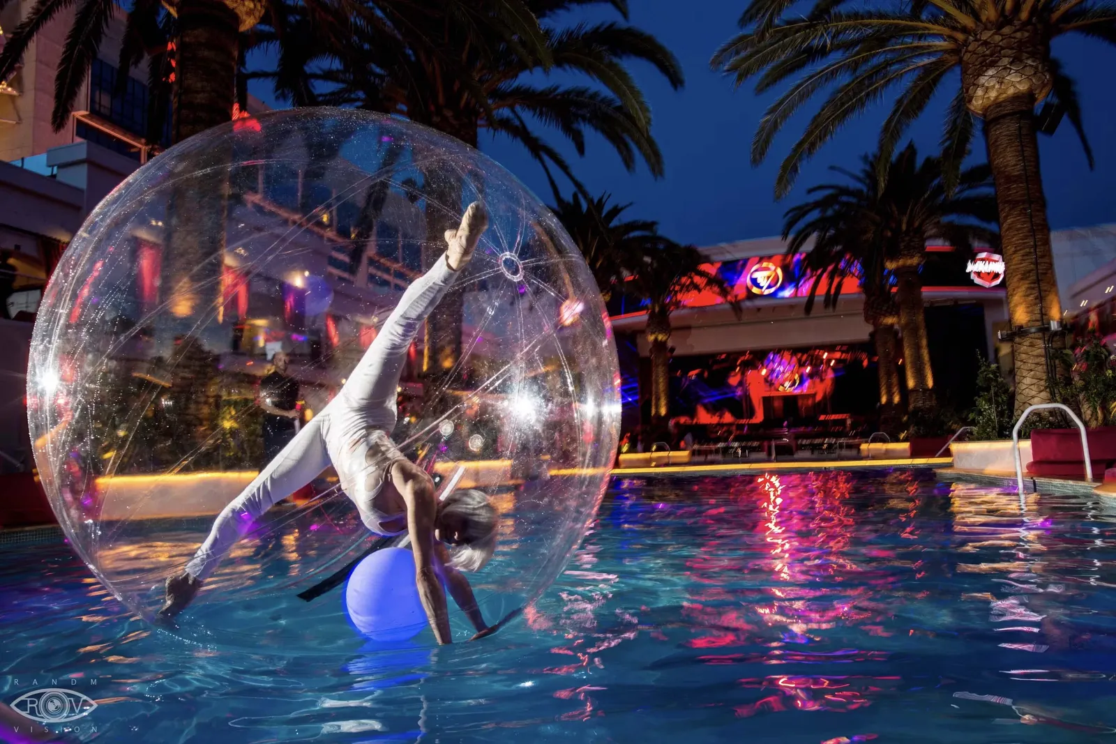 Bubble dance performer at a Las Vegas event