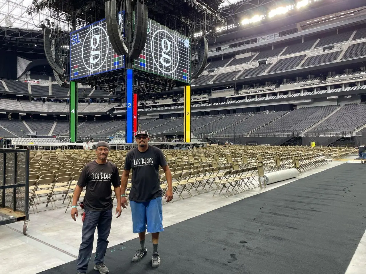 Professional carpet installation stadium for rent in Las Vegas