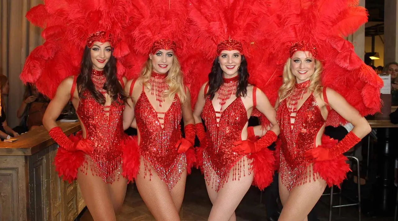 Casino night event production with showgirls in Las Vegas