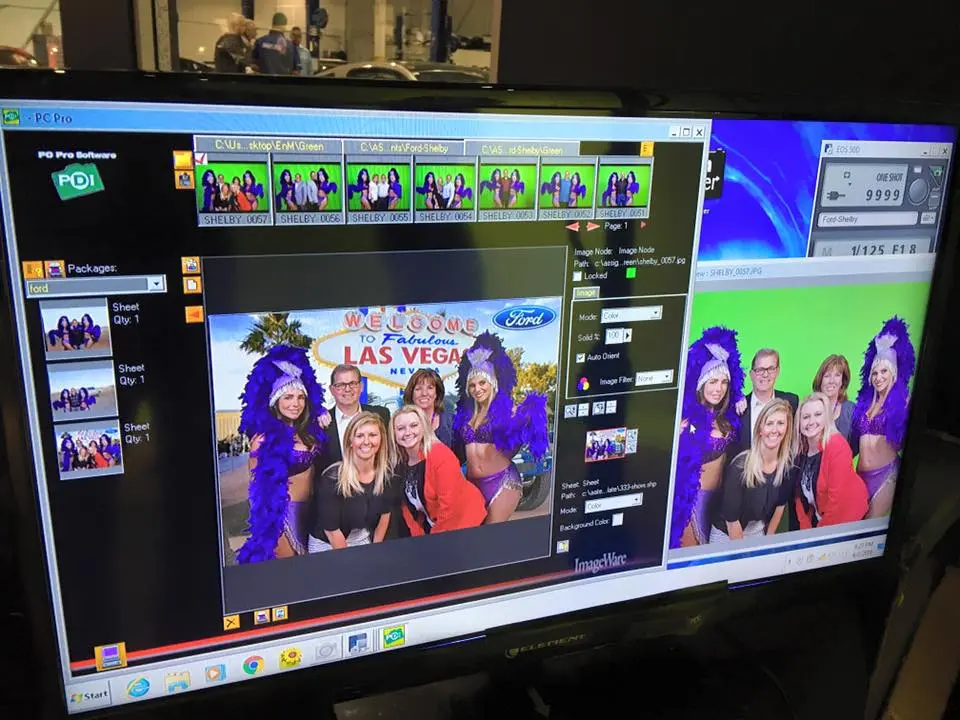 Private casino party with a Las Vegas sign photo backdrop