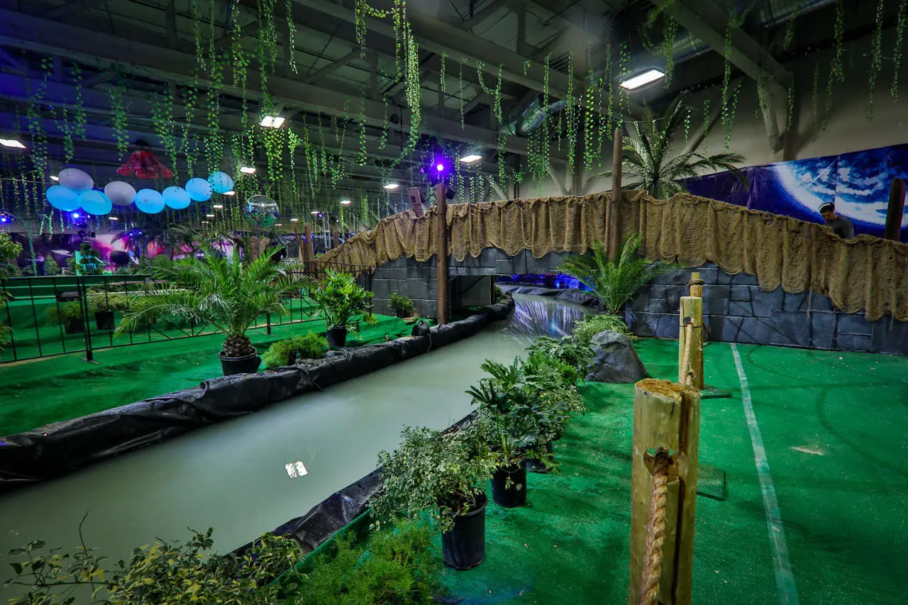Themed scenic design custom backdrop architectural elements for rent in Las Vegas