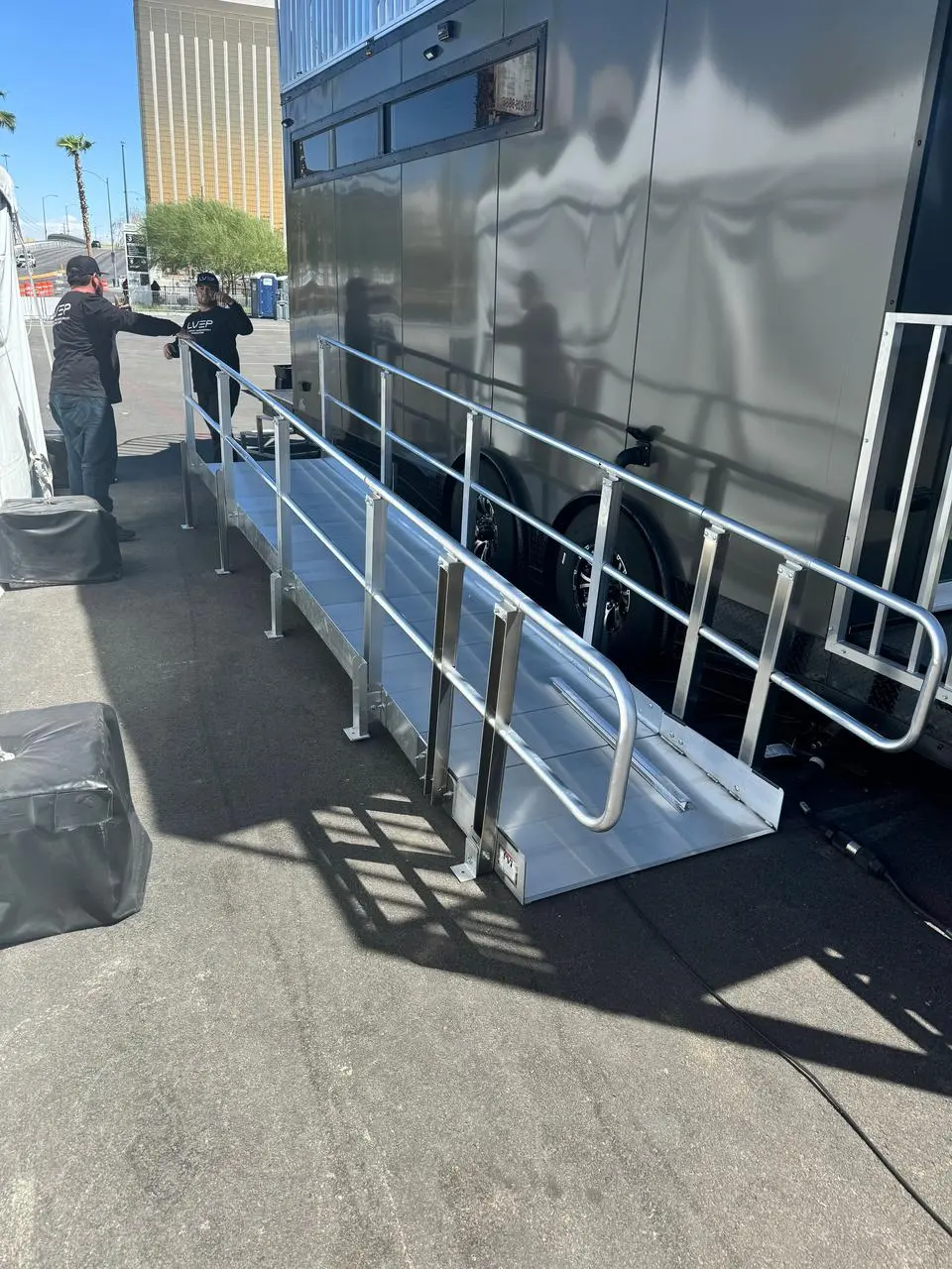 Aluminum ada ramp trailer access temporary structure for rent in Las Vegas