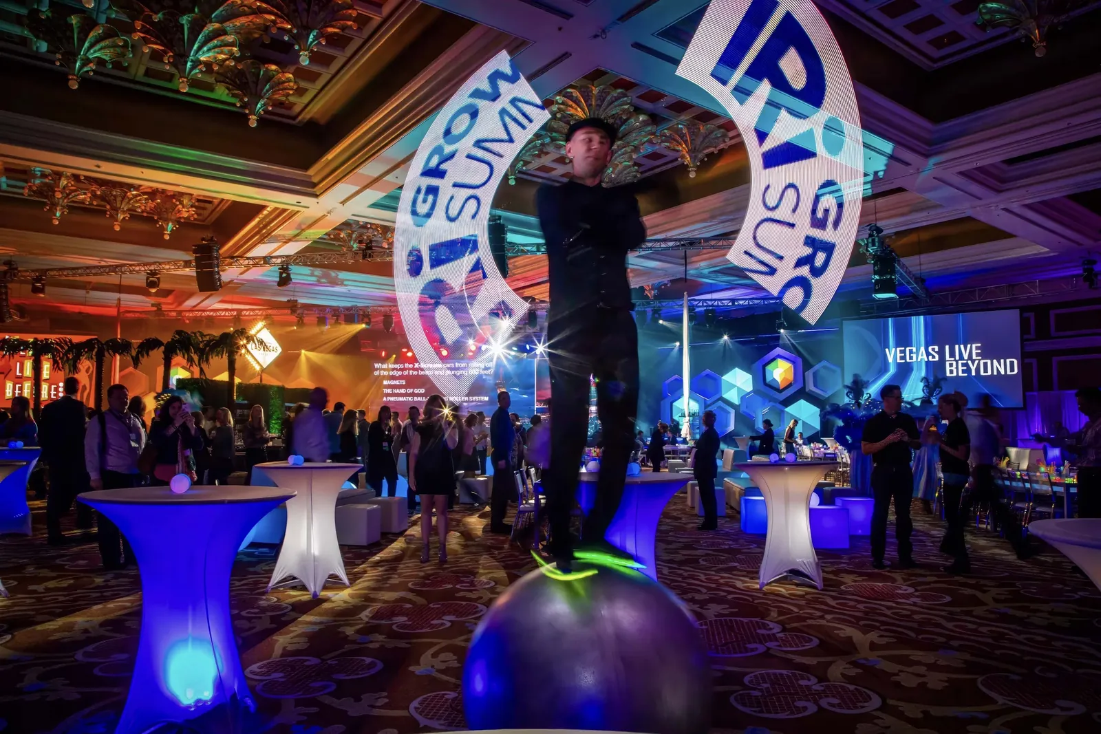 Water walking ball performer at a Las Vegas event