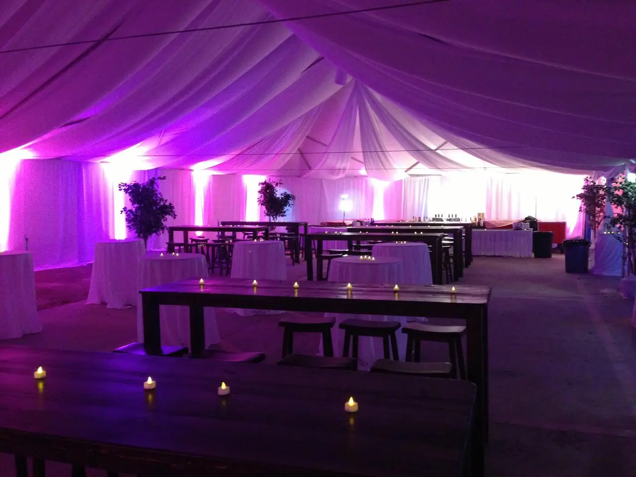 Luxury tent installation with premium finishes