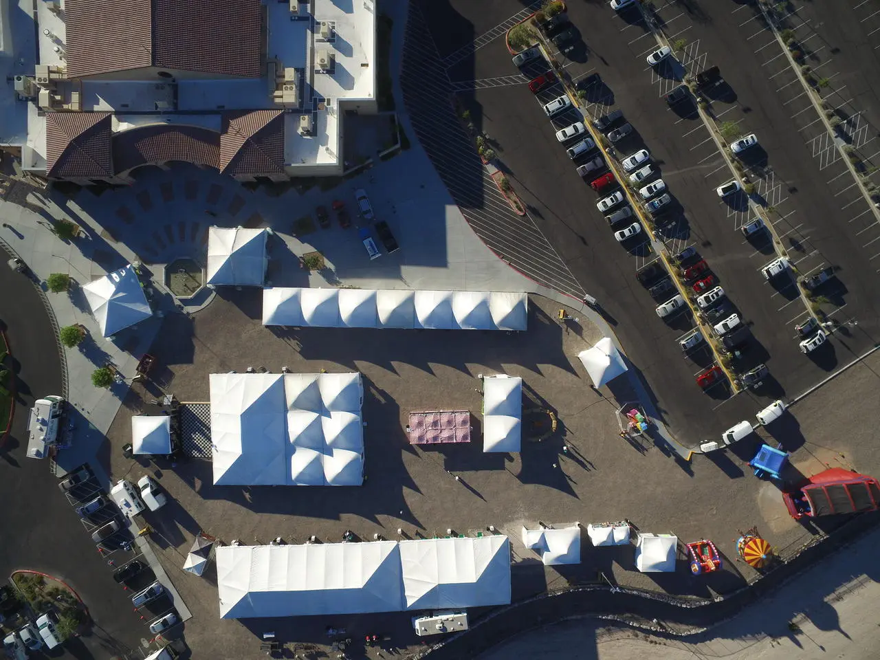 Outdoor festival event multiple tents stage setup for rent in Las Vegas
