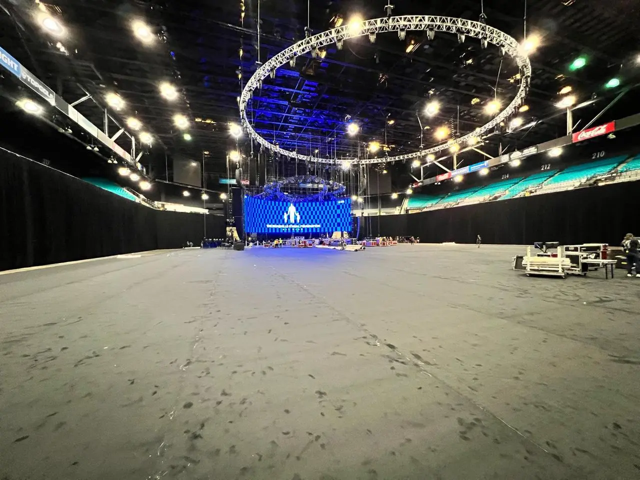 Large arena circular truss lighting led screen stadium event for rent in Las Vegas