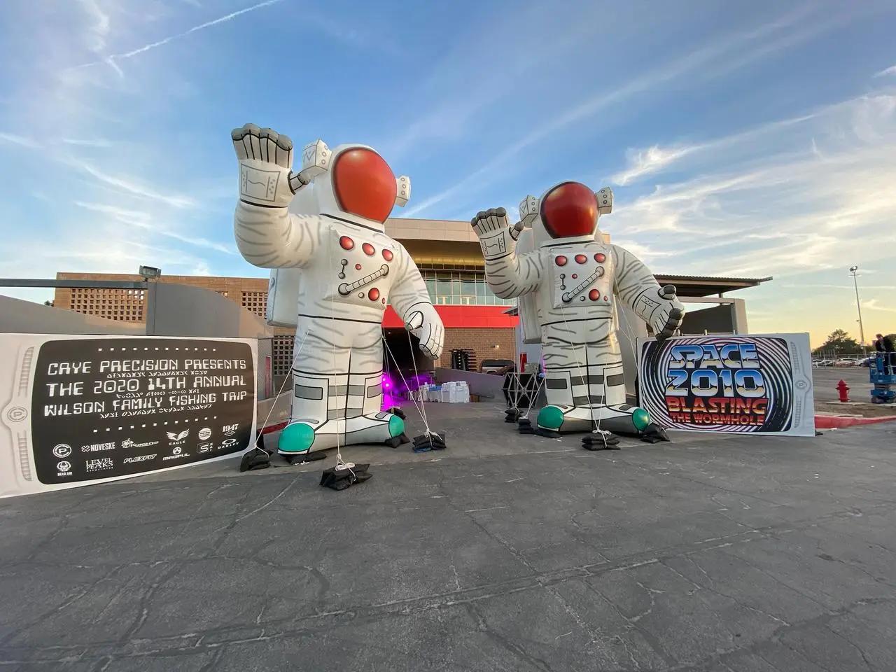 Space themed event inflatable astronauts caye precision wilson family fishing trip for rent in Las Vegas